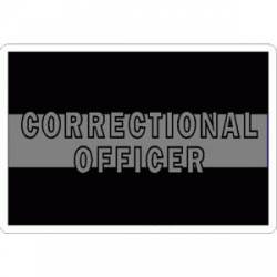 Thin Silver Line Correctional Officer - Sticker