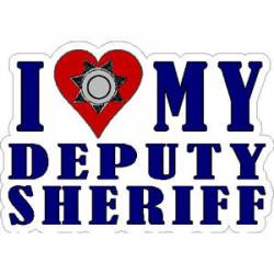 7 Point Star I Love My Deputy Sheriff - Sticker