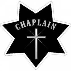 Police Chaplain 7 Point Badge with Cross - Sticker