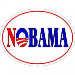 NOBAMA - Red and Blue Oval Sticker