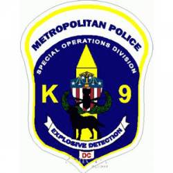 D.C. Metropolitan Police Special Operations's Div. Explosive Detection - Sticker