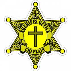 Sheriffs Office Chaplain 6 Point Badge - Sticker