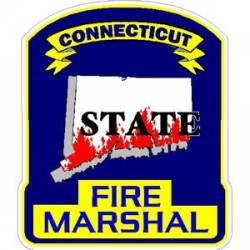 Connecticut State Fire Marshal Yellow - Vinyl Sticker