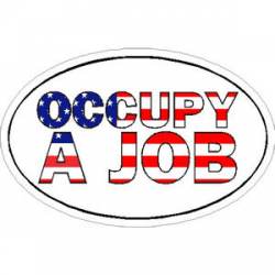 Occupy A Job American Flag - Oval Sticker