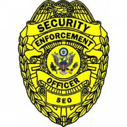 Security Enforcement Officer Yellow Badge - Sticker
