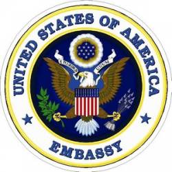 United States Of America Embassy - Vinyl Sticker
