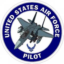 US Air Force Pilot With Plane - Sticker