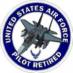 US Air Force Pilot Retired With Plane - Sticker