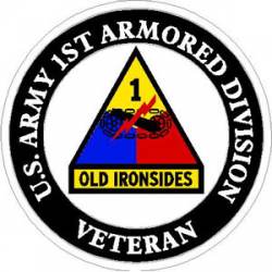 US Army 1st Armored Division Veteran - Sticker