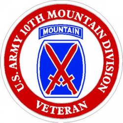 US Army 10th Mountain Division Veteran - Sticker