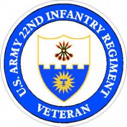 US Army 22nd Infantry Regiment Veteran - Sticker