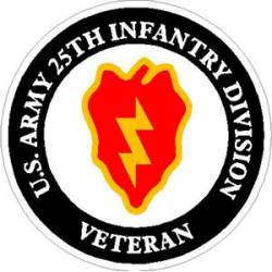 US Army 25th Infantry Division Veteran - Sticker