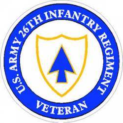 US Army 26th Infantry Regiment Veteran - Sticker