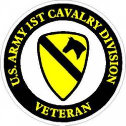 US Army 1st Cavalry Division Veteran - Sticker