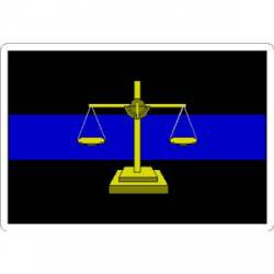 Thin Blue Line Scales of Justice - Sticker