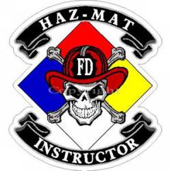 Haz-Mat Instructor Skull & Cross Bones - Sticker