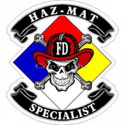 Haz-Mat Specialist Skull & Cross Bones - Sticker