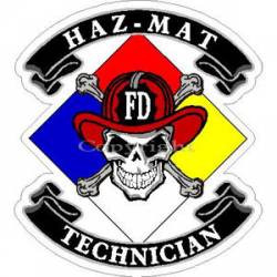 Haz-Mat Technician Skull & Cross Bones - Sticker