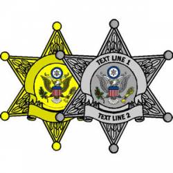 Customizable 6 Point Star Sheriff Badge - Sticker