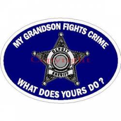 My Grandson Fights Crime What Does Yours Do? 5 Point Star - Sticker