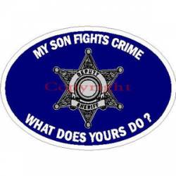 My Son Fights Crime What Does Yours Do? 6 Point Star - Sticker