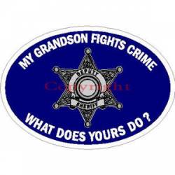 My Grandson Fights Crime What Does Yours Do? 6 Point Star - Sticker