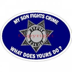 My Son Fights Crime What Does Yours Do? 7 Point Star - Sticker