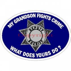 My Grandson Fights Crime What Does Yours Do? 7 Point Star - Sticker