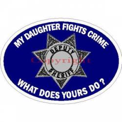 My Daughter Fights Crime What Does Yours Do? 7 Point Star - Sticker