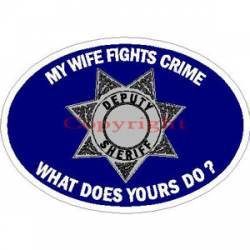 My Wife Fights Crime What Does Yours Do? 7 Point Star - Sticker