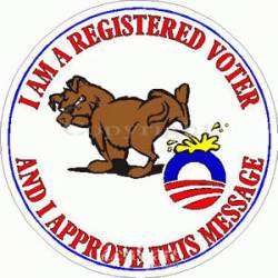 I Am A Registered Voter & I Approve This Message Anti Obama - Sticker
