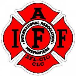 Red & Black IAFF International Association Firefighters  - Sticker