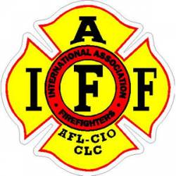 Yellow IAFF International Association Firefighters  - Sticker