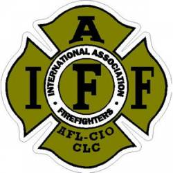 Gold IAFF International Association Firefighters  - Sticker