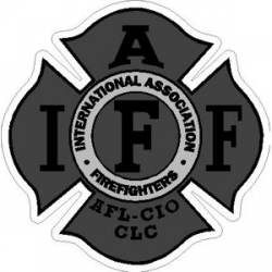 Grey IAFF International Association Firefighters  - Sticker