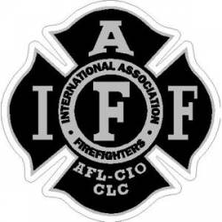 Black IAFF International Association Firefighters  - Sticker