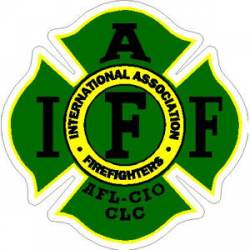 Green IAFF International Association Firefighters  - Sticker