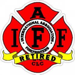 Retired IAFF International Association Firefighters Yellow Banner  - Sticker