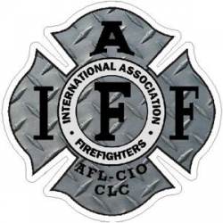 Tread Plate IAFF International Association Firefighters  - Sticker