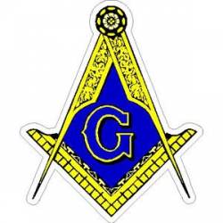 Masonic Yellow & Blue Logo - Vinyl Sticker