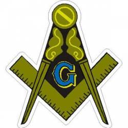 Masonic Black & Gold Logo - Vinyl Sticker
