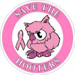 Save The Hooters Breast Cancer - Sticker