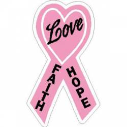Love Faith Hope Breast Cancer - Sticker