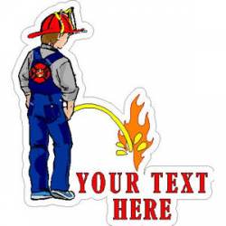 Custom Personalized Firefighter Pee On - Sticker