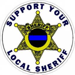 Support Your Local Sheriff 6 Point Badge - Sticker