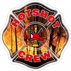 Wildfire Hotshot Crew Flame Maltese Cross - Sticker