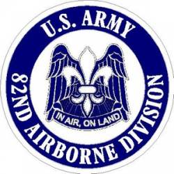 Army 82nd Airborne Division In Air On Land - Vinyl Sticker