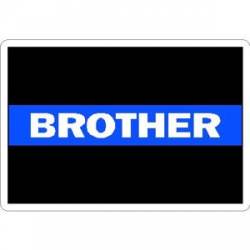 Thin Blue Line Brother White Text - Vinyl Sticker