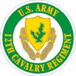 United States Army 12th Cavalry Regiment - Vinyl Sticker