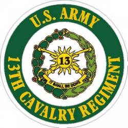 United States Army 13th Cavalry Regiment - Vinyl Sticker